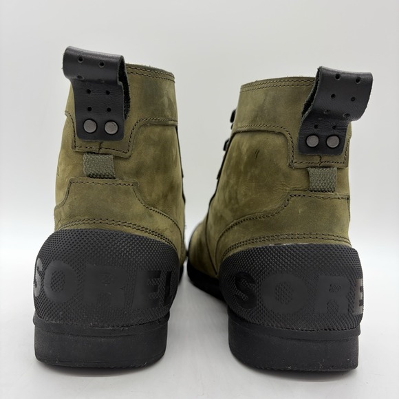 Sorel Mens 10 Boots Ankeny Mid Ankle Hiker Army Green NM2100-383 Waterproof